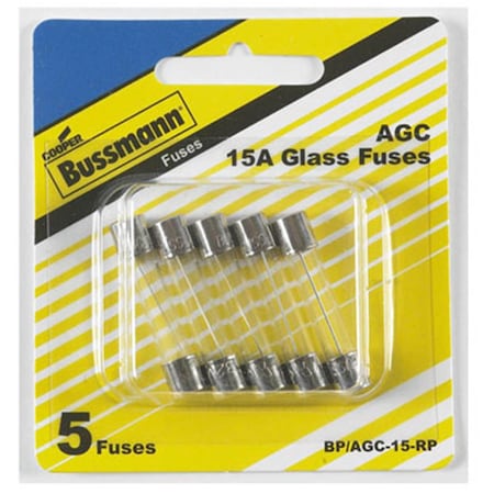 Eaton Bussmann Automotive Fuse, 15 A, 5 PK 157646
